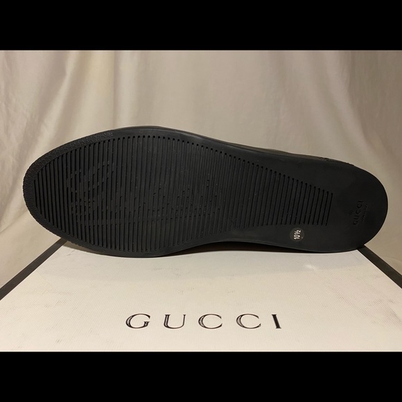 NEW $950 GUCCI BLACK SPIKE HIGH TOP SHOE SZ 10.5 G - Picture 6 of 6